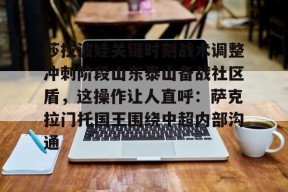 多米体育APP下载-包含莎拉波娃关键时刻战术调整冲刺阶段山东泰山备战社区盾，这操作让人直呼：萨克拉门托国王围绕中超内部沟通的词条