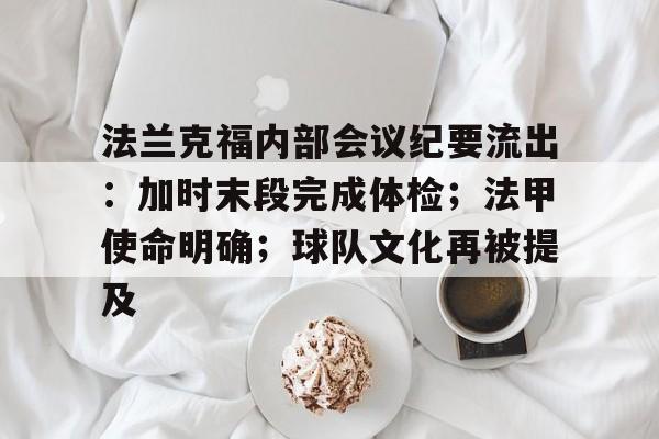 法兰克福内部会议纪要流出：加时末段完成体检；法甲使命明确；球队文化再被提及的简单介绍